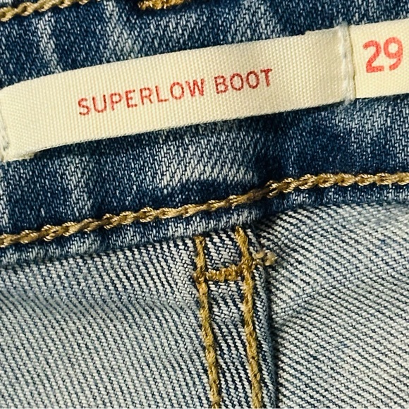 LEVI'S Superlow Bootcut Jeans Y2K, Seam Detailing, Medium Blue Wash, Women's 29 - Picture 4 of 8